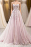 Cute Tulle Sweetheart Long Party Dress with Lace, Beautiful A-Line Prom Dress