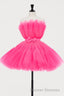 Hot Pink A-line Short Tulle Party Dress