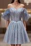 Off The Shoulder Tulle Short Homecoming Dress