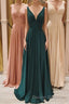 Simple V-Neck Long Prom Dress, A-Line Evening Party Dress