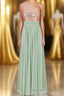Rose Gold Sequins One-Shoulder Long Bridesmaid Dress
