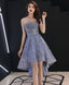 Blue Tulle High Low Prom Dress, Blue Homecoming Dress