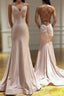 Spaghetti Straps Pink Mermaid Evening Party Dress Long Prom Dress