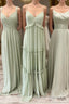 Dusty Sage Mismatch Long Bridesmaid Dress