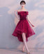 Burgundy Tulle Short Prom Dress Burgundy Homecoming Dress