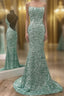 Mint Green Sparkly Chic Long Formal Evening Dress Mermaid Prom Dress