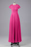 Beautiful A-Line Cap Sleeves Long Bridesmaid Dresses With Pockets
