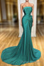 Elegant Strapless Long Mermaid Evening Prom Dress Online