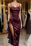 Sexy Slit Ruffles Prom Dress