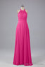 Elegant Halter Illusion Lace Floor Length Bridesmaid Dresses
