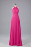 Elegant Halter Illusion Lace Floor Length Bridesmaid Dresses