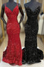 Mermaid Sequine Long Prom Dress with Double Straps