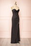 Black Prom Dresses, Corset Cowl Neck Maxi Dress, Black Bridesmaid Dress
