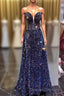 Chic Long Strapless Sparkly Tight Prom Dress Formal Party Dress