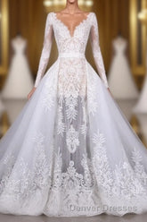 Elegant Long Sleeves Lace Wedding Dress Beautiful Bridal Dress
