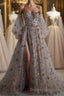 Beautiful Sequin Shiny Sweetheart Long A-line Aesthetic Prom Dress