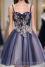 Cute Lace Tulle Short A Line Prom Dress, Homecoming Dress