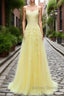 Purple Tulle Prom Dress with Appliques