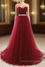 A-Line Beading Belt Long Charming Prom Dress Floor-Length Evening Dress