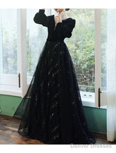 A-Line Bridesmaid Dress Jewel Neck Long Sleeve Elegant Floor Length Tulle / Velvet With Sequin / Bandage