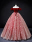 A-Line Burgundy/Pink Tulle Long Prom Dress, Burgundy/Pink Sweet 16 Dress