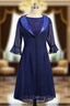 A-line Chiffon Lace Dark Blue Mother Of The Bride Dress