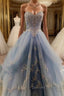 A-Line Floor-Length Lace Prom Dress, Sweetheart Prom Dress, Charming Evening Dress
