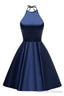 A-Line Halter Short Prom Dresses Cocktail Dresses