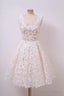 A-Line Ivory Lace Homecoming Dresses Square Neck Short Prom Dress