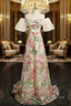 A-LIne Off the Shoulder Sequins Pearls Prom Dress
