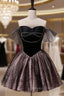 A Line Off the Shoulder Tulle Short Prom Dress, New Style Homecoming Gown