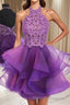A-Line/Princess Halter Short/Mini Tulle Homecoming Dress