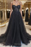 A-Line/Princess Sweetheart Sweep Train Prom Dress With Leg Slit