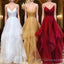 A-Line/Princess V-neck Floor-Length Prom Dress