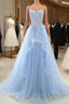 A-Line Sexy Engagement Prom Birthday Dress Strapless Sleeveless Lace Pleats
