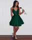A-Line Short Prom Dress Dark Green Homecoming Dress