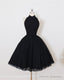 A Line Sleeves Tulle Halter Homecoming Dresses Knee Length Cocktail Dresses
