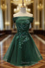 A-line Square Neckline Sleeveless Tulle Satin Short/Mini Homecoming Dress With Appliqued Beading