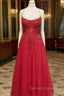A-line Square Neckline Spaghetti Straps Long/Floor-Length Tulle Prom Dress With Appliqued Beading Glitter