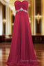 A-Line Sweetheart Chiffon Floor Length Bridesmaid Dress With Crystal