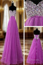 A Line Sweetheart Neck Purple Floor Length Long Prom Dress, Purple Formal Dress
