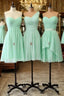A-Line Sweetheart One-Shoulder Chiffon Bridesmaid Dress