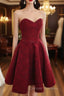 A-line Sweetheart Sleeveless Lace Short/Mini Homecoming Dress With Beading