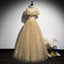 A Line Tulle Long Prom Dress