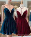 A-line Velvet V Neck Homecoming Dress