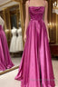 A-Line Wedding Guest Dress Sexy Dress Party Wear Sweep / Brush Train Sleeveless Sweetheart Cotton Backless Crisscross Back With Glitter Ruched Strappy