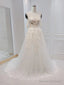A-Line White Off The Shoulder Wedding Dress With Flower Embroidery Beautiful
