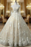 Advanced Sexy A-line Wedding Dress Scoop Neck Tulle