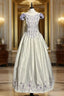 Aesthetic Ball Gown Off The Shoulder White Prom Dress Ruffle Long Party Dress