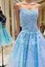 Backless Short Blue Lace Prom Dress, Open Back Short Blue Lace Formal Graduation Dress